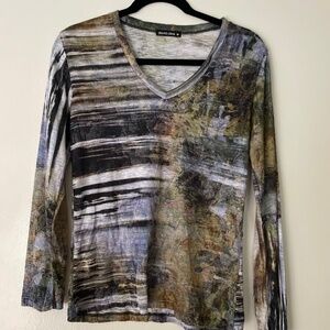 David Cline Long Sleeve Top Size Medium